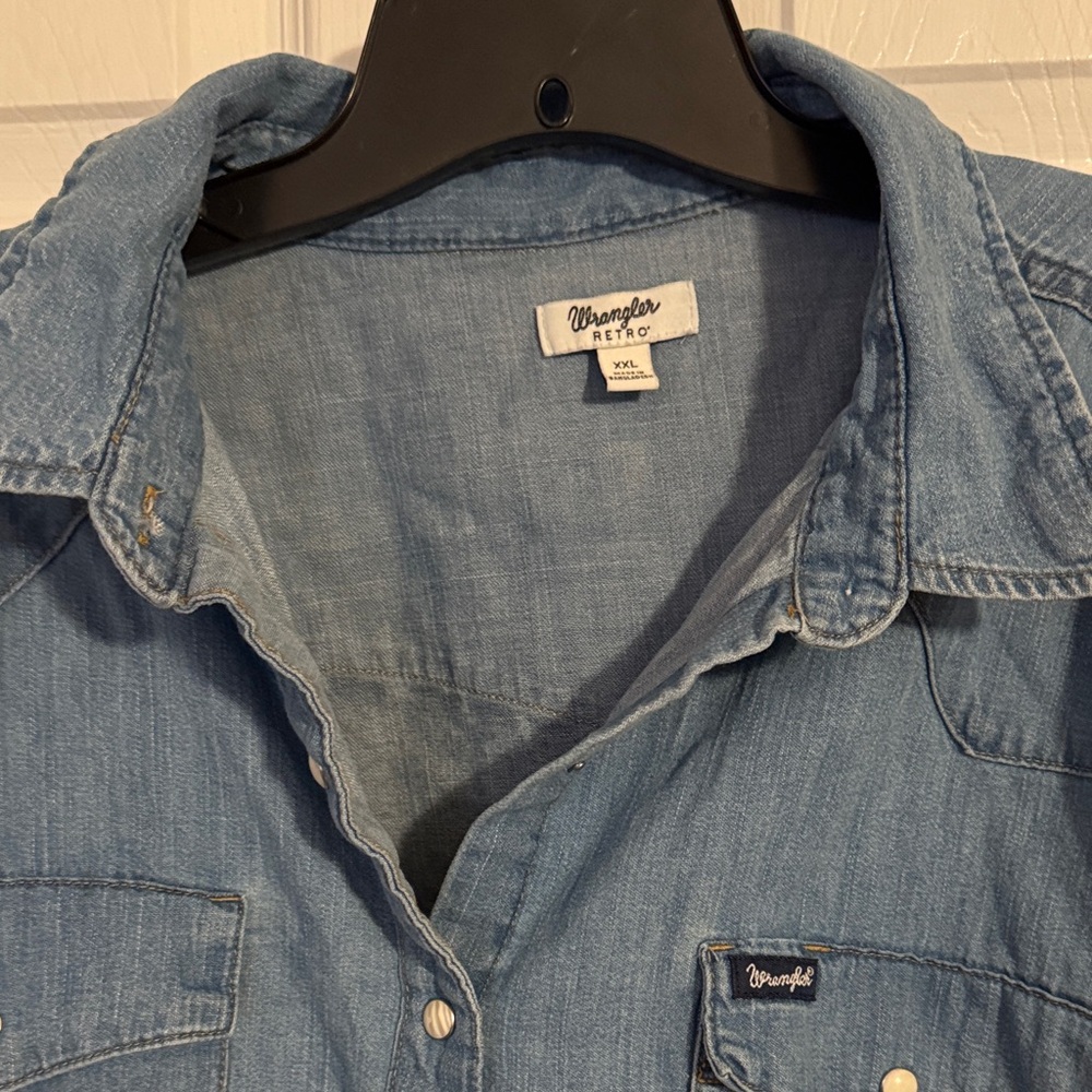 Wrangler Light Blue Denim Button-Up